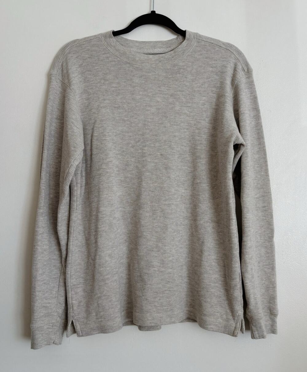 Light Grey Rugged Trails Waffle Knit Long Sleeve T-Shirt S